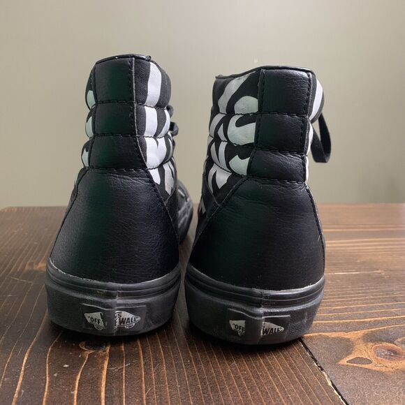 Vans Sk8-Hi Reissue Skate Shoes Black Big Large Logo Mens Sz 7.5 Women Sz 9 - Picture 8 of 10